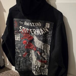 Marvel The Amazing Spider-Man Comic Cover Graphic Hoodie Black Mens Large L
